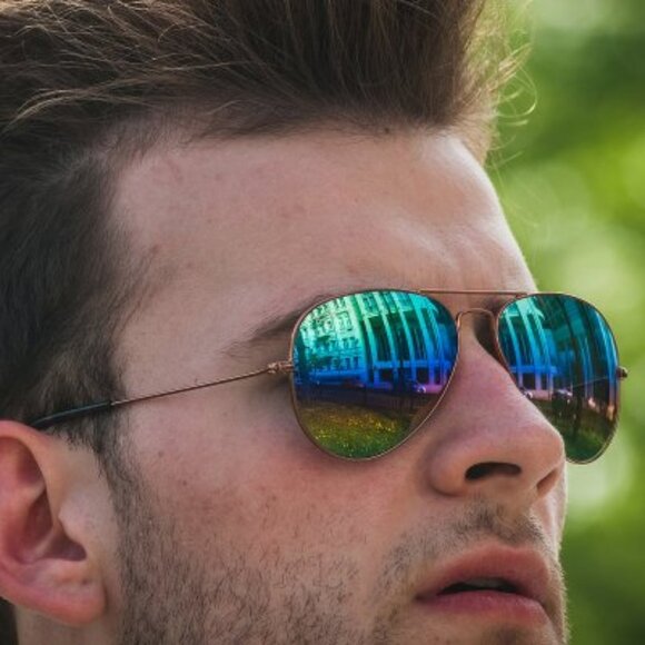 Ray-Ban RB3025 9018/C3 Bronze Frame Rainbow Mirror Glass Lens Aviator Sunglasses main image 10